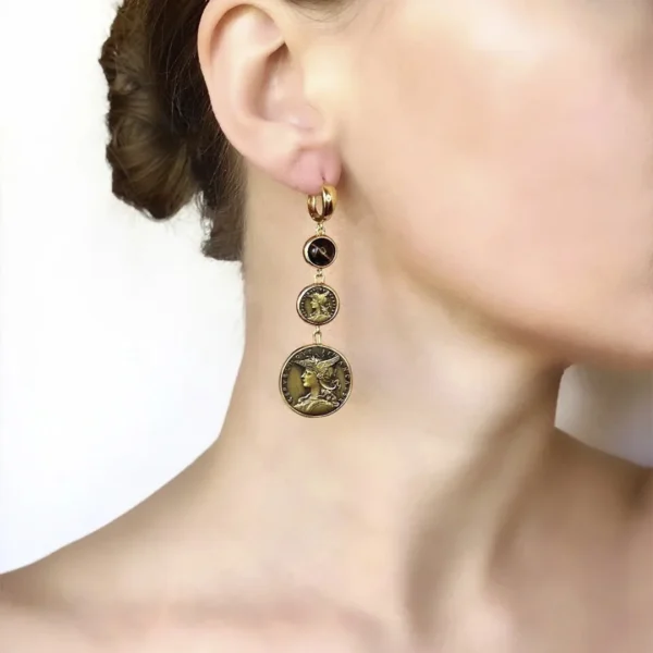 Sudraba auskari, kolekcija "Coins"