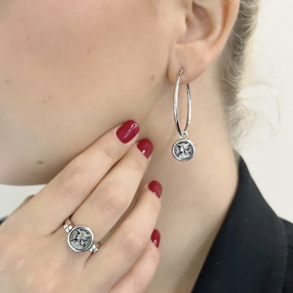 Sudraba auskari, kolekcija"COINS"