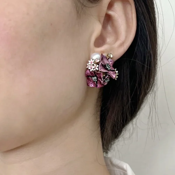 Sudraba auskari, kolekcija "HYDRANGEA"